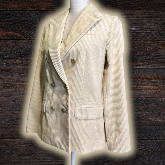 NWT Rowing Blazers for Target ‘Corduroy Double-Breasted Blazer’ in “Cream” Sz S - Picture 9 of 16